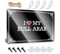 Retro Wall Art Accessories Waterproof Artwork, Awesome Retro Print For Cafe Pub Classroom | Funny Office Decor Pre-drilled Custom I Love My Bull Arab(20X30CM)
