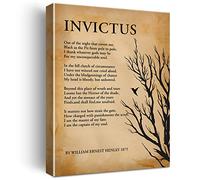 Retro Wall Art Invictus Out of the Night Canvas Print Inspirational Framed Painting for Home Office Wall & Tabletop Décor