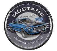 Retro wall clock, Ø 31 cm, Ford Mustang - 1969 Mach 1 Blue - Gift idea for Fo...