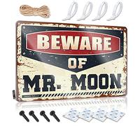 Retro Wall Decor Awesome Housewarming Home Decor - Beware Of Mr. Moon Soft Bath Rustic Style Artwork For Walls(30X40CM)