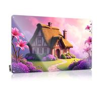 Retro Wall Decor Bath Sets Vintage Style | A Quaint Cottage Surrounded By Vibrant Flowers Under A Dreamy Sky. Classic Ideas Home Decor(20X30CM)