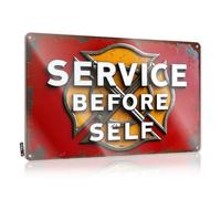 Retro Wall Decor Personalized Wall Decor | Service Before Self. Industrial For Dorm Home(20X30CM)