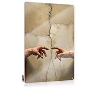 Retro Wall Decor Sweet Nostalgic Reaching Through The Divide: A Symbolic Gesture Of Connection For Score - Camper Van Accessories Customizable(20X30CM)