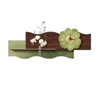 Retro Wall Decor with Clock,Featuring A Silent Movement, This 3D Decorative Wall Art,Complete with A Vase And Faux Plants,Wall Decoration Piece for Living Rooms And Studies,03 100CM
