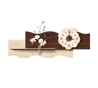 Retro Wall Decor with Clock,Featuring A Silent Movement, This 3D Decorative Wall Art,Complete with A Vase And Faux Plants,Wall Decoration Piece for Living Rooms And Studies,03 100CM
