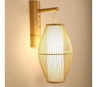 Retro Wall Lamps Handmade Bamboo Wall Sconce Traditional Wood Lamp Lantern Aisle Corridor Foyer Doorway Restaurant Hotel Decor Light Fixtures Hand-woven Luminaire Interesting