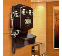 Retro Wall Mount Phone,Landline Phones for Home,Vintage Corded with Mechanical Ringer,Classic Old Fashioned Rotary Dial for Kitchen House School Office