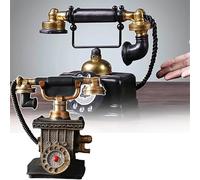Retro Wall-Mounted Landline Phone, Old Fashioned Design, Resin Material, Ideal for Cafes, Living Rooms, Restaurants, Photography Props