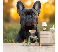 Retro Wallpaper 250x180cm Dog Girls Wallpaper for Bedroom Realistic 3D Oil Canvas Mural with Seamless Joints, Great for Study Room or Media Wall EB24-4651