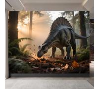 Retro Wallpaper 250x180cm Forest Dinosaur Girls Wallpaper for Bedroom Realistic 3D Oil Canvas Mural with Seamless Joints, Great for Study Room or Media Wall EB24-1654
