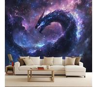 Retro Wallpaper 250x180cm Mysterious Dragon Girls Wallpaper for Bedroom Realistic 3D Oil Canvas Mural with Seamless Joints, Great for Study Room or Media Wall EB24-4390