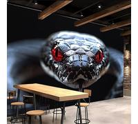 Retro Wallpaper 250x180cm Red Eyed Snake Girls Wallpaper for Bedroom Realistic 3D Oil Canvas Mural with Seamless Joints, Great for Study Room or Media Wall EB24-5861
