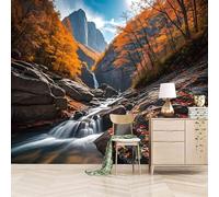 Retro Wallpaper 250x370cm Peaks and Valleys Leaf Wallpaper Seamless Edge-to-Edge Canvas Mural in Oil Painting Style for Elegant Living Room Design EB24-1584
