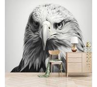 Retro Wallpaper 300x210cm Black and White Eagle Stick on Wallpaper 3D Wall Design with Seamless Oil Painting Canvas, Great for Creating an Accent Wall in Dining Area EB24-8191