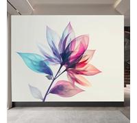 Retro Wallpaper 500x280cm Colorful Geometric Flowers Peel and Stick Wallpaper Seamless Oil Painting Canvas Mural Perfect for Staircase Walls or Home Gallery installations EB24-3075