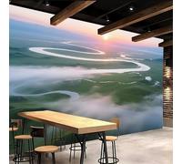 Retro Wallpaper 500x280cm Winding River Peel and Stick Wallpaper Seamless Oil Painting Canvas Mural Perfect for Staircase Walls or Home Gallery installations EB24-1568