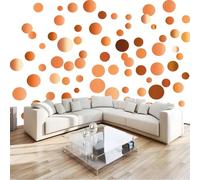 Retro Wallpaper, Minimalist Polka Dot Murals 350 X 256 Cm Premium Non-Woven Wallpaper for Adults Kids Bedroom Living Room Lounge Tv Backdrop On Trend Print Murals Orange Color