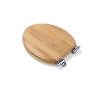 Retro Walnut Soft Close Toilet Seat, Thickened V-Shaped Solid Wood Lid with Rustproof Stainless Steel Hinges, Quiet Slow-Down Closure for Home Bathroom Decor, Easy 3-Min Install, Black
