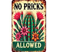 Retro Warning Tin Sign,Vintage Beware Metal Sign Wall Decor for Outdoors Bar Yard, Farm, Fence, Home, 8x12 Inches (no pricks)