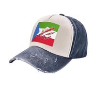 Retro Washed Denim Baseball Hat Color Block Adjustable Dad Cap Breathable Cotton Unisex Cap for Casual Wear Sun Protection and Hiking National Flag Print Navy Blue One Size