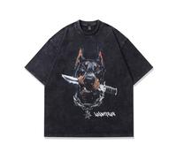 Retro Washed Men's Short Sleeve Unisex Tshirt Dark Elements Highlight Uniqueness