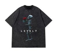 Retro Washed Men's Short Sleeve Unisex Tshirt Dark Elements Highlight Uniqueness