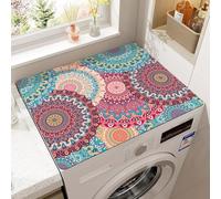 Retro Washing Machine Dust Proof Mat Refrigerator Dust Mats Bohemian Mandala Pattern Kitchen Placemat Drain Pad Bathroom Rugs Dust-proof Drain Pad Coffee Table Pad Super Absorbent (Style 4,50x50 cm)