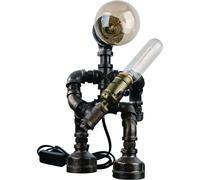 Retro Water Pipe Lamp,Industrial Robot Lamp,Bronze Steampunk Style Personality Creative Cool Atmosphere Decoration Cute Lamp