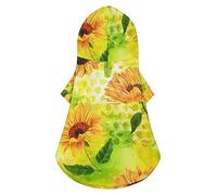 Retro Watercolor Sunflowers Dog Hoodie Luxury Dog Clothes Winter Dog Jacket Pet Clothes Hoodie French Bulldog Teddy Pug Puppy Clothes M