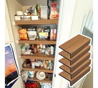 Retro Waterproof Shelf Covers for Kitchen Storage 5 Pack 1 4 5 Pieces Decorative Wood Look Pantry Shelf Protector Fits L35xW16 (89x41cm)