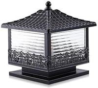 Retro Waterproof Square Column LampSuper Bright IP55 DieCast Aluminum Post Light with E27 Bulb for Outdoor Use Ideal for Gardens Fences Swimming Pools and DecksBlack