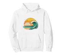 Retro Wave Ocean Sea Sunset Vintage Surfer Pullover Hoodie