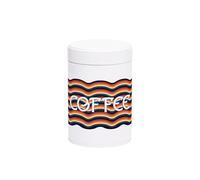 Retro Waves Coffee Canister - Colourful Rainbow Stripes Home Gifts - White Screw Top Lid Kitchen Storage Container 750ml Gift