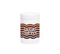 Retro Waves Decaf Coffee Canister - Colourful Rainbow Stripes Home Gifts - White Screw Top Lid Kitchen Storage Container 750ml Gift