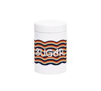 Retro Waves Sugar Canister - Colourful Rainbow Stripes Home Gifts - White Screw Top Lid Kitchen Storage Container 750ml Gift