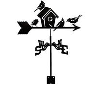 Retro Weather Vane Animal Birds Metal Vintage Weathervane Wind Direction Indicator with Anti-Rust Coating for Outdoor Garden Sheds Barns Decoration(Color:Tit bird a) (Bird‘s Nest)
