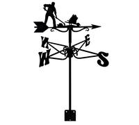 Retro Weather Vane Gardener Metal Vintage Black Weathervane Durable Wind Direction Indicator for Outdoor Garden Roof Paddock Decoration Vane(Color:Blacksmith) (Gardener)