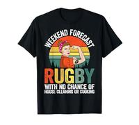 Retro Weekend Forecast Rugby - Womens Rugby Football Gifts T-Shirt