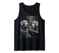 Retro Weimaraner Dogs Lighting A Cigarette Tank Top