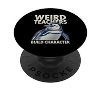 Retro Weird Teachers Build Character Appreciation Penguin PopSockets Adhesive PopGrip