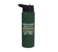 Retro Welcome Back to School Teacher Student Appreciation Stainless Steel Insulated Water Bottle