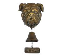 Retro Welcome Doorbell,Dinner Bell Outdoor,Dog Head Shape Welcome Doorbell,Vintage Metal Farmhouse Style Door Bell for Front Door Decor,Wall Mounted Ornamental Dinner Bells
