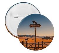 Retro Western Cowboy Horseback Badge Metal Round Pins, Lightweight Brooch for Backpack, Fashion Button Pins Badge for Shirts, Jackets, Shawl Coat, Unisex, 12PCS, Tinplate, metal round pins