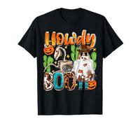 Retro Western Howdy Boo Halloween Cowboy Ghost Cowgirl Ghost T-Shirt