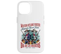 Retro Western Outlaws Forever - Día de los Muertos Cowboy Case for iPhone 14
