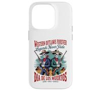 Retro Western Outlaws Forever - Día de los Muertos Cowboy Case for iPhone 14 Pro