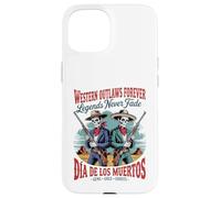 Retro Western Outlaws Forever - Día de los Muertos Cowboy Case for iPhone 15