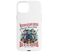 Retro Western Outlaws Forever - Día de los Muertos Cowboy Case for iPhone 15 Plus