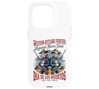 Retro Western Outlaws Forever - Día de los Muertos Cowboy Case for iPhone 15 Pro