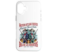 Retro Western Outlaws Forever - Día de los Muertos Cowboy Case for iPhone 16 Plus